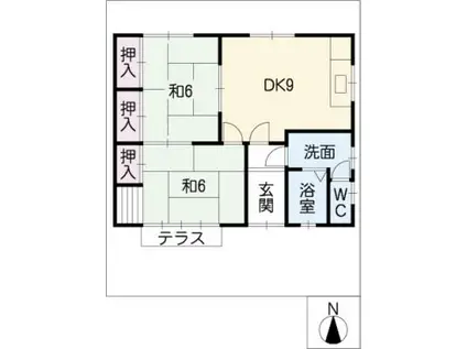 JR東海道本線 穂積駅 徒歩22分 1階建 築35年(2DK/1階)の間取り写真