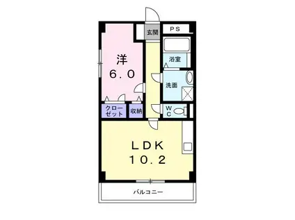 PEACEHOUSE MIII(1LDK/4階)の間取り写真