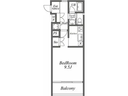ユーレジデンス桜新町(1K/3階)の間取り写真