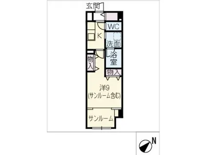 MELIV土橋(1K/1階)の間取り写真