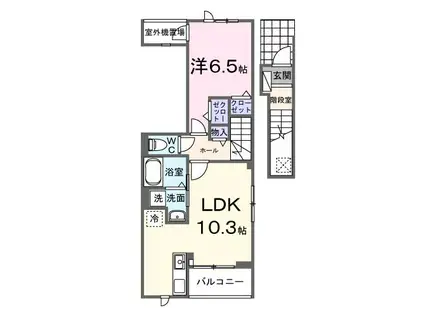MALIBU(1LDK/2階)の間取り写真