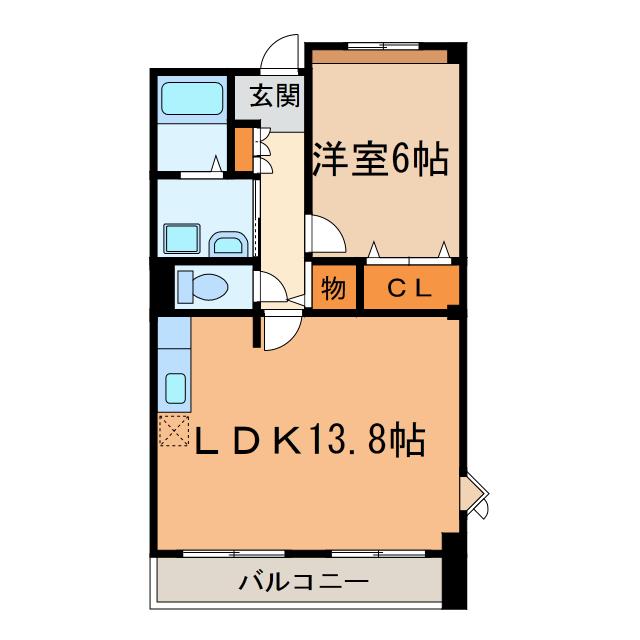 ファリアージュII(1LDK/2階)の間取り写真
