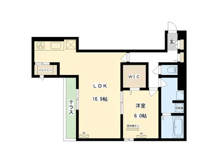 スペチアーレ赤川(1LDK/1階)の間取り写真