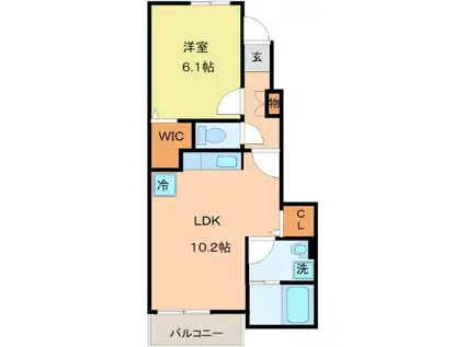パピーズ須屋(1LDK/1階)の間取り写真