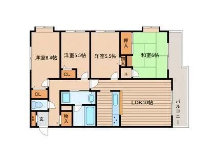 カーサベルデ中山(4LDK/3階)の間取り写真