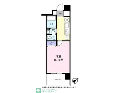 新千葉小川マンション(1K/6階)の間取り写真