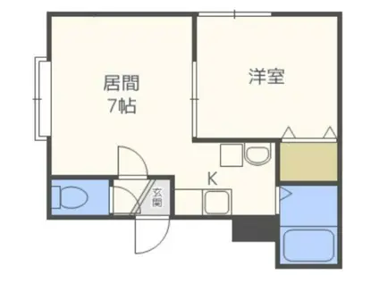 ドゥボワ平岸(1LDK/2階)の間取り写真