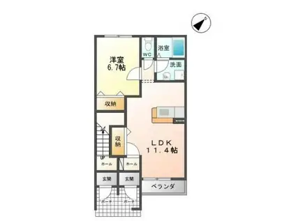 コリーナ・デ・カオン(1LDK/1階)の間取り写真