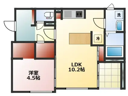 MAISON CASITA 十日町(1LDK/2階)の間取り写真