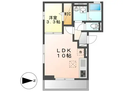 スリールEK(1LDK/3階)の間取り写真