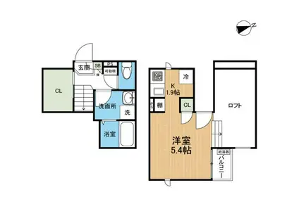 CB近見レーベン(1K/1階)の間取り写真