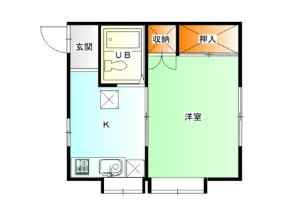 川上ハイツ(1K/1階)の間取り写真