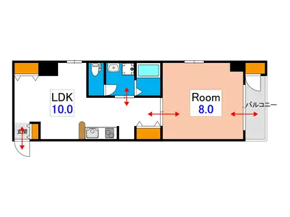 ASレジデンス厚生町(1LDK/5階)の間取り写真