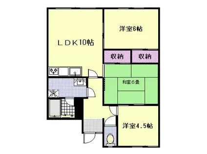 コーポ国広(3LDK/2階)の間取り写真