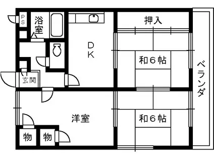 リビエール山川(3DK/3階)の間取り写真