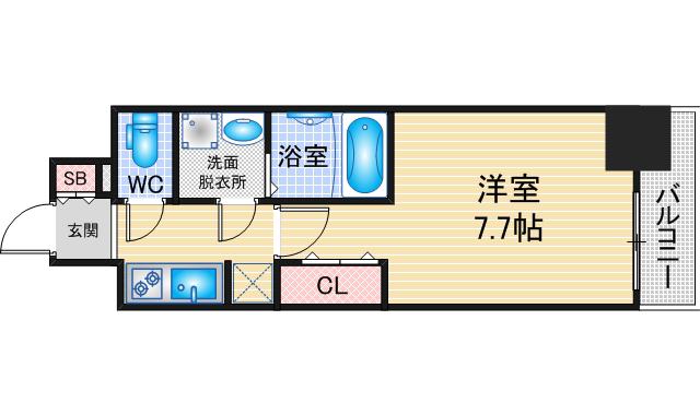 S-RESIDENCE庄内通駅前CURERE(1K/15階)の間取り写真
