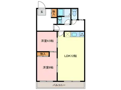 メゾンホワイトウィング(2LDK/3階)の間取り写真