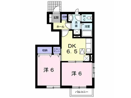 スワンA(2DK/1階)の間取り写真