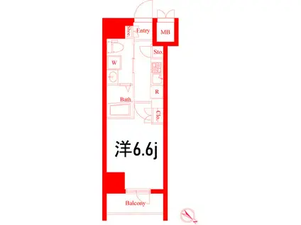 ハーモニーレジデンス横浜みなとみらい001(1K/10階)の間取り写真