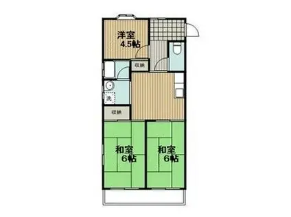 ドミール梅ヶ坪(3DK/2階)の間取り写真