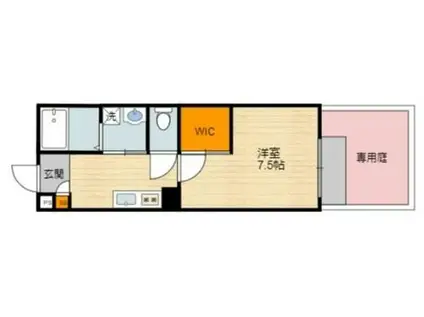 ステージSODAII(1K/1階)の間取り写真