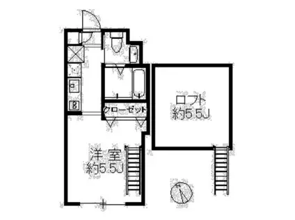 レスク中目黒アパートメント(ワンルーム/2階)の間取り写真