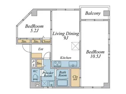塩谷ビル(3LDK/2階)の間取り写真