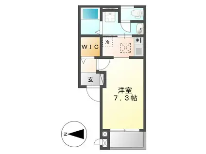 メゾン・ド・ソレイユ(1K/1階)の間取り写真