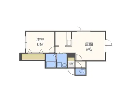 リーベンス月寒(1LDK/1階)の間取り写真