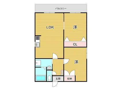 フリーダム6(2LDK/2階)の間取り写真