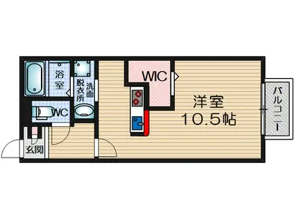 チェレイ・ドゥ・ソレイユ(1K/2階)の間取り写真