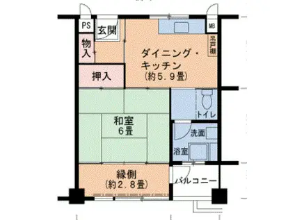 地下鉄今里筋線 だいどう豊里駅 徒歩13分 14階建 築52年(1DK/4階)の間取り写真