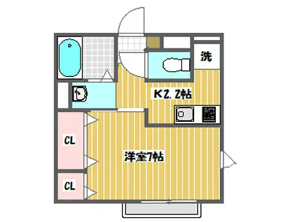 レガーロ天王台(1K/1階)の間取り写真