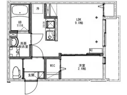ケイアイレジデンス西所沢2(1LDK/2階)の間取り写真