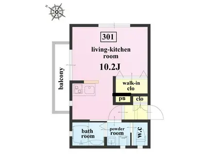 サウス MAISON -サウスメゾン 南小岩7丁目-(ワンルーム/3階)の間取り写真