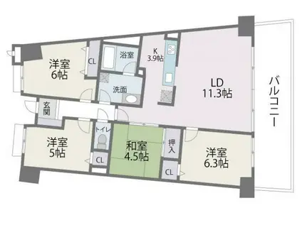 アイランドシティインフィニガーデン ノース棟(4LDK/8階)の間取り写真