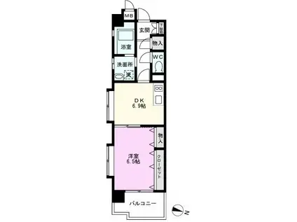 サニーコート東川口第11(1DK/2階)の間取り写真