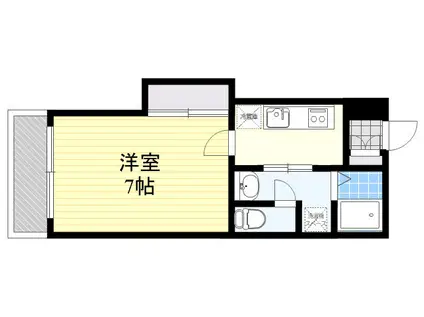 高砂ハイツNO1(1K/2階)の間取り写真