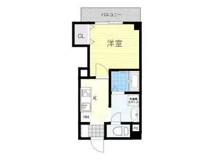 みおつくし岸里Ⅱ(1K/6階)の間取り写真