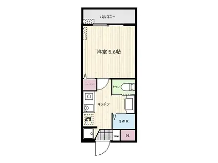 第12増尾ビル A棟 (1K/1階)の間取り写真