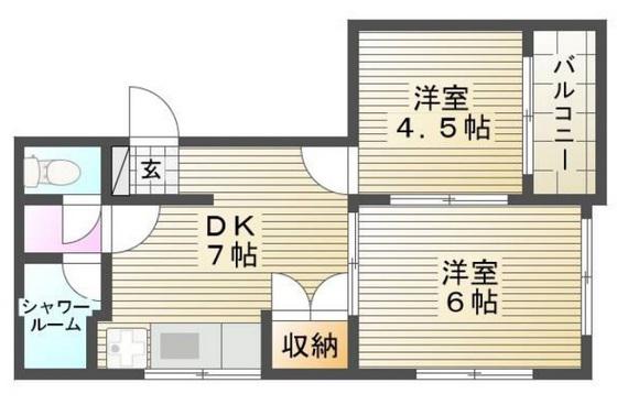 相生橋ビル(2DK/2階)の間取り写真