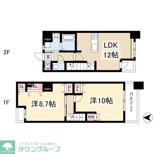 CASA PINO(2LDK/4階)の間取り写真