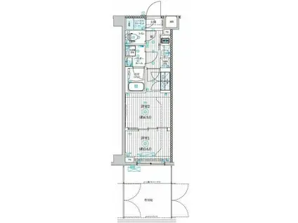 ジェノヴィア世田谷砧2(2K/1階)の間取り写真