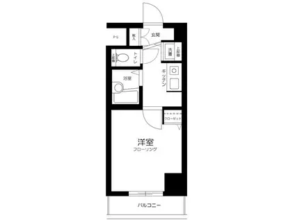 スカイコート三田慶大前(1K/7階)の間取り写真