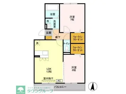 エクセル梨香(2LDK/3階)の間取り写真