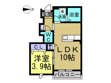 チッタ新舞子(1LDK/1階)の間取り写真
