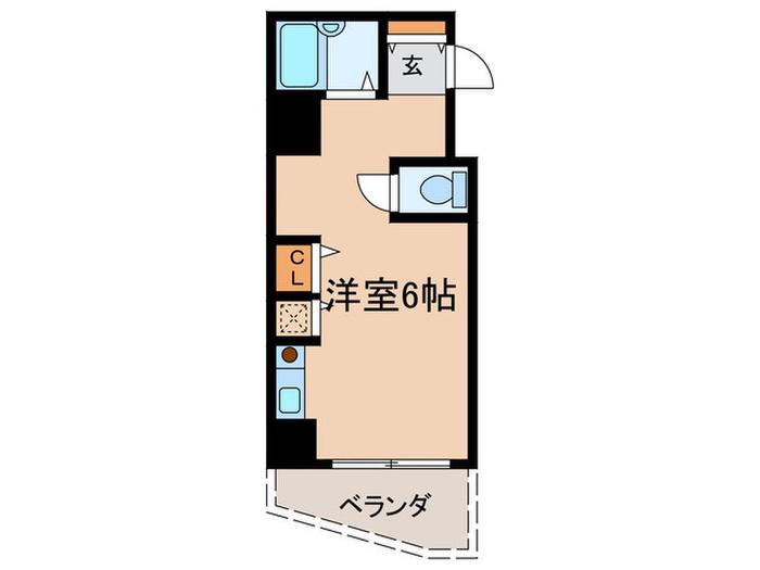 YKハイツ松の内(ワンルーム/8階)の間取り写真