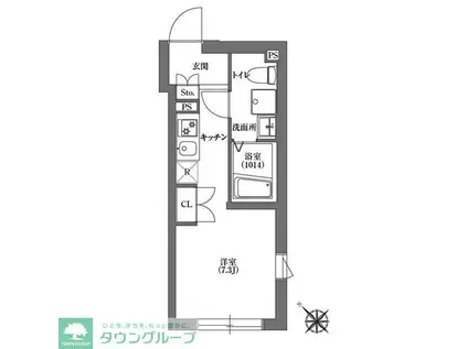 CARITAS不動前(ワンルーム/2階)の間取り写真