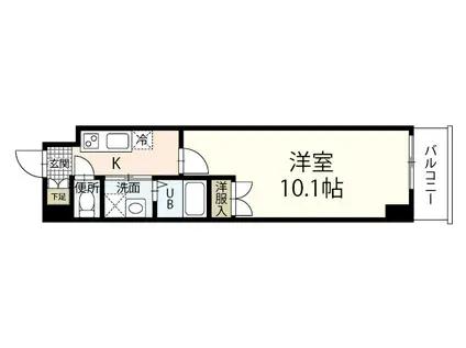 SOLEADO十日市(1K/1階)の間取り写真