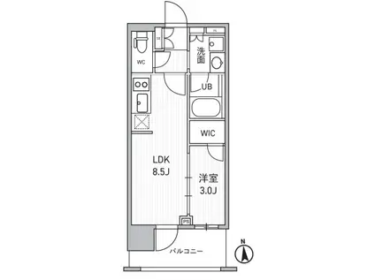 SEASON FLATS新御徒町イースト(1LDK/10階)の間取り写真